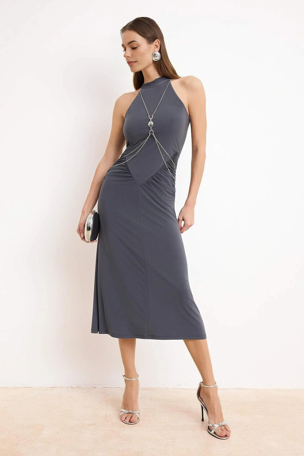 Evening Dress with Accessory Details
