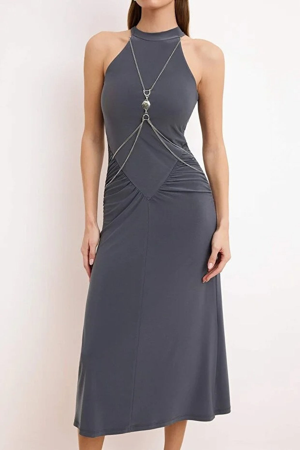 Evening Dress with Accessory Details