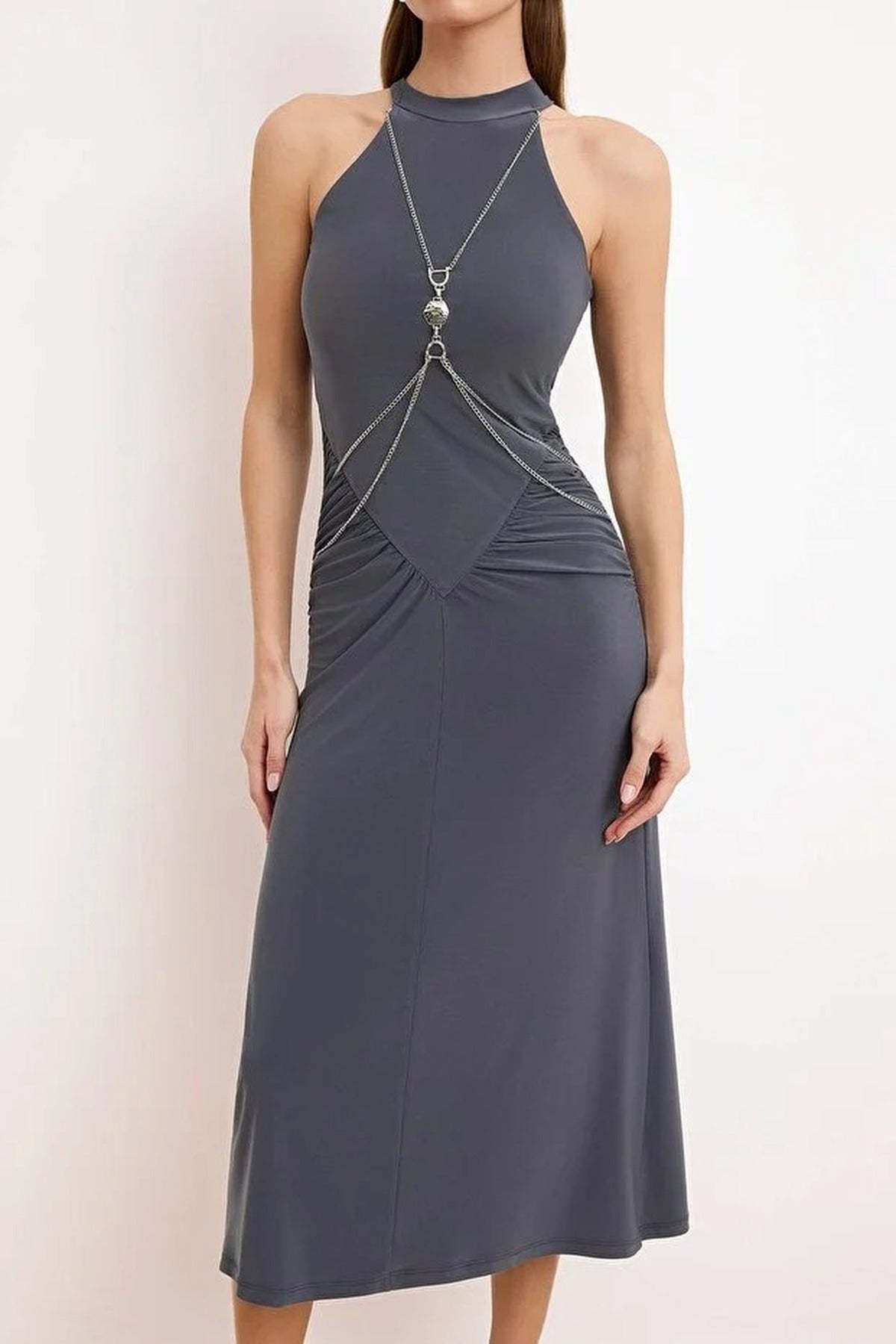 Evening Dress with Accessory Details