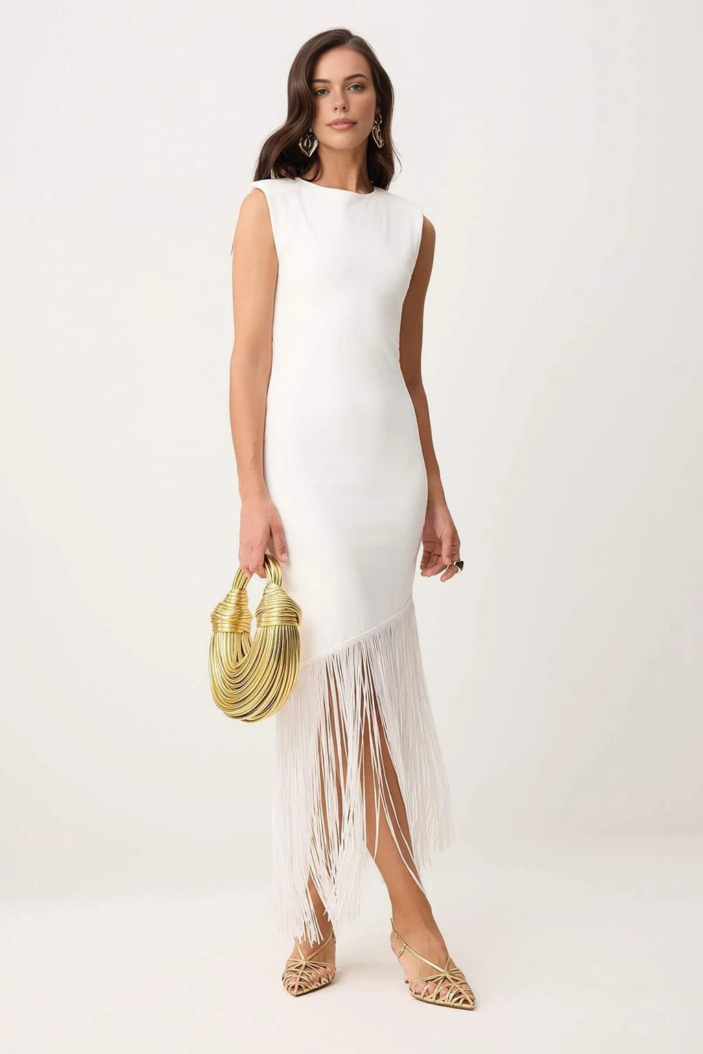 Tassel Detail Knitted Evening Dress
