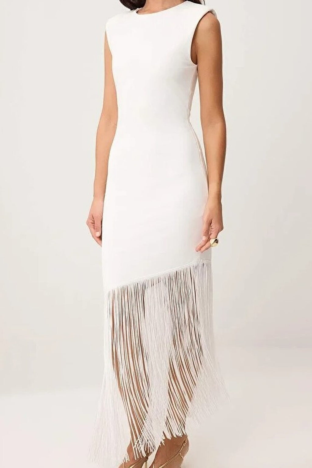 Tassel Detail Knitted Evening Dress