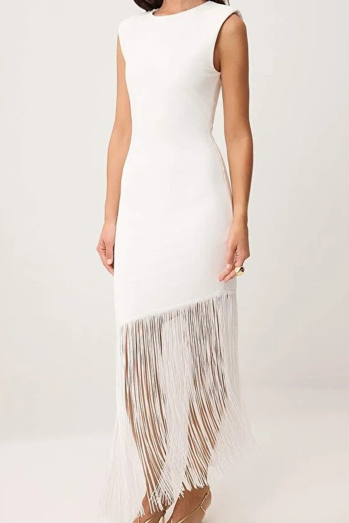 Tassel Detail Knitted Evening Dress