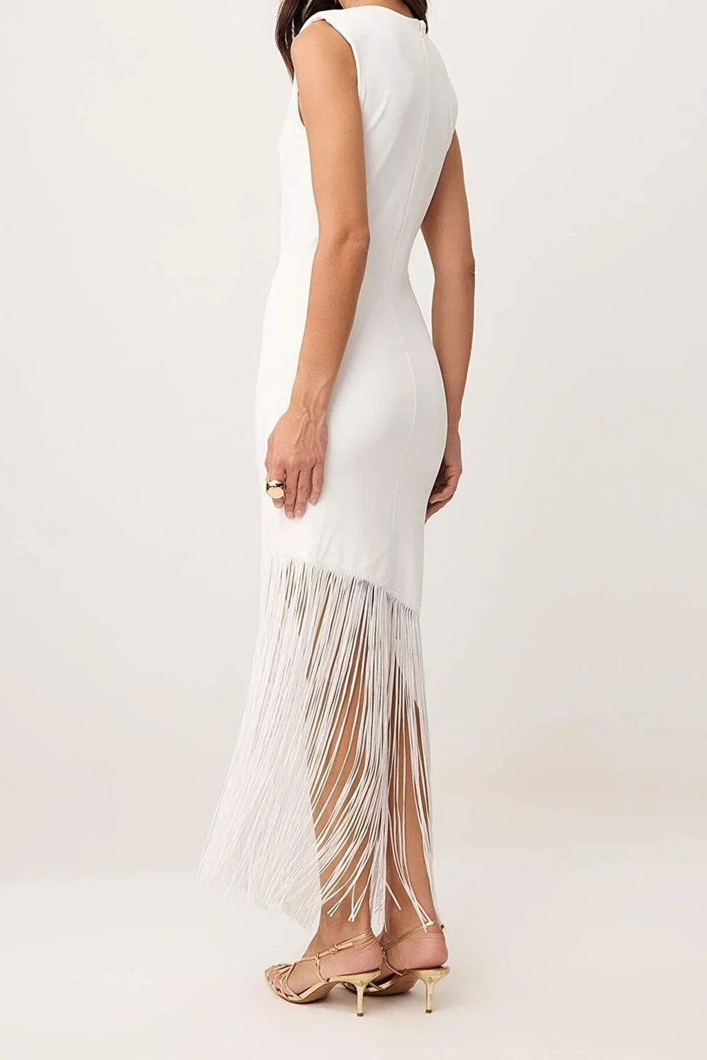 Tassel Detail Knitted Evening Dress