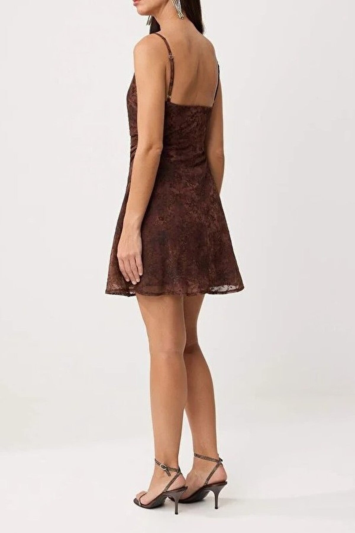Embossed Tulle Fabric Floral Short Mini Lined Party Dress