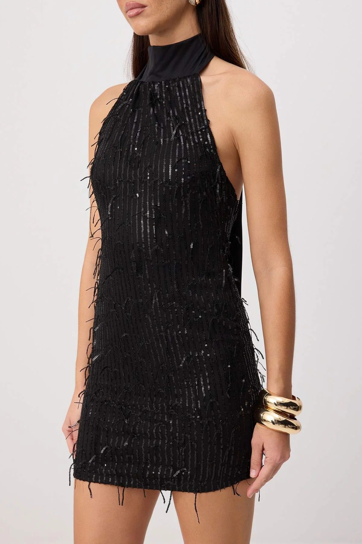 Sequin Halter Neck Bodycon Mini Dress