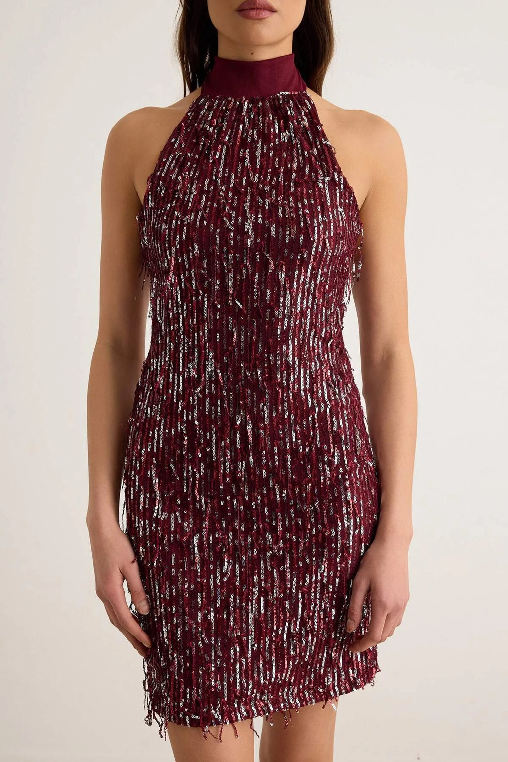 Sequin Halter Neck Bodycon Mini Dress