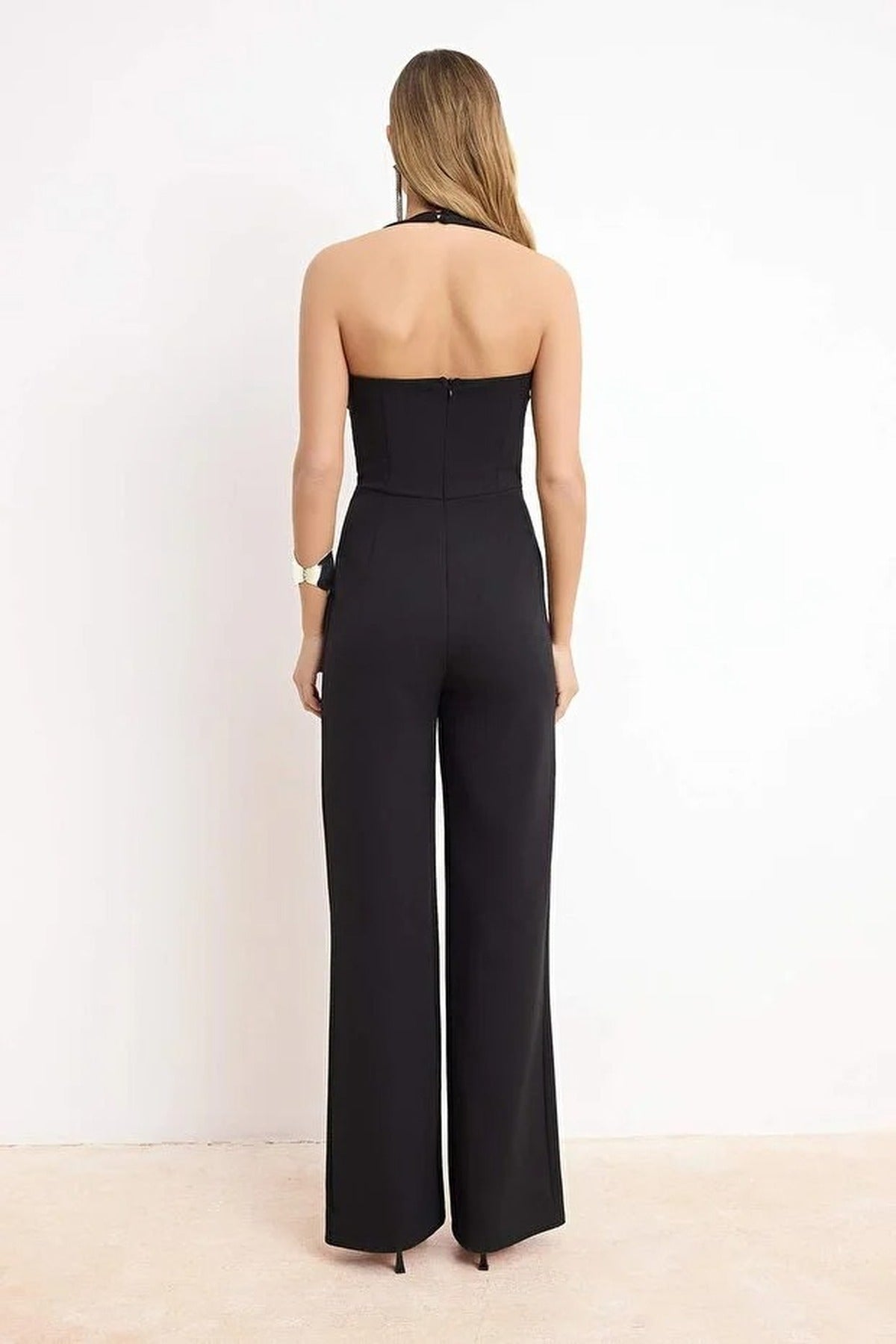Asymmetrical Neck Sleeveless Woven Jumpsuit