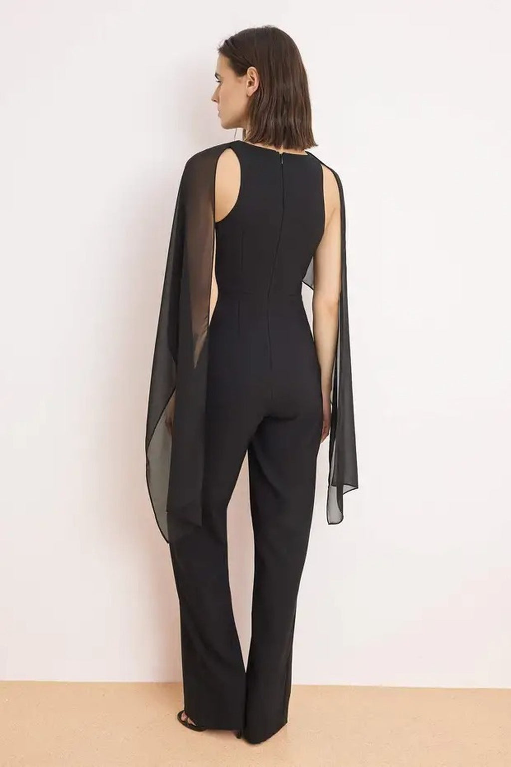 Scarf Detail Belted Wide Leg Jumpsuit