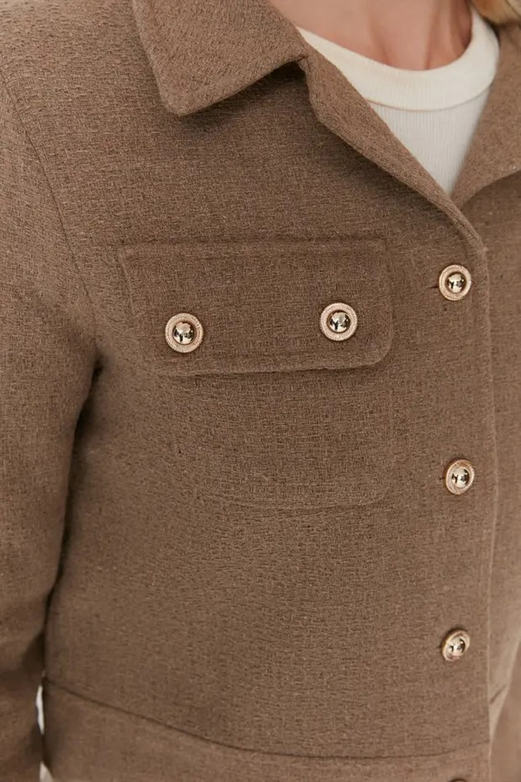 Crop Fitted Woven Jacket