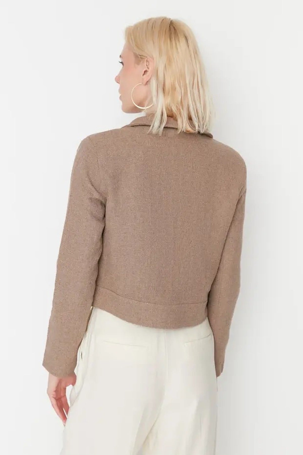 Crop Fitted Woven Jacket