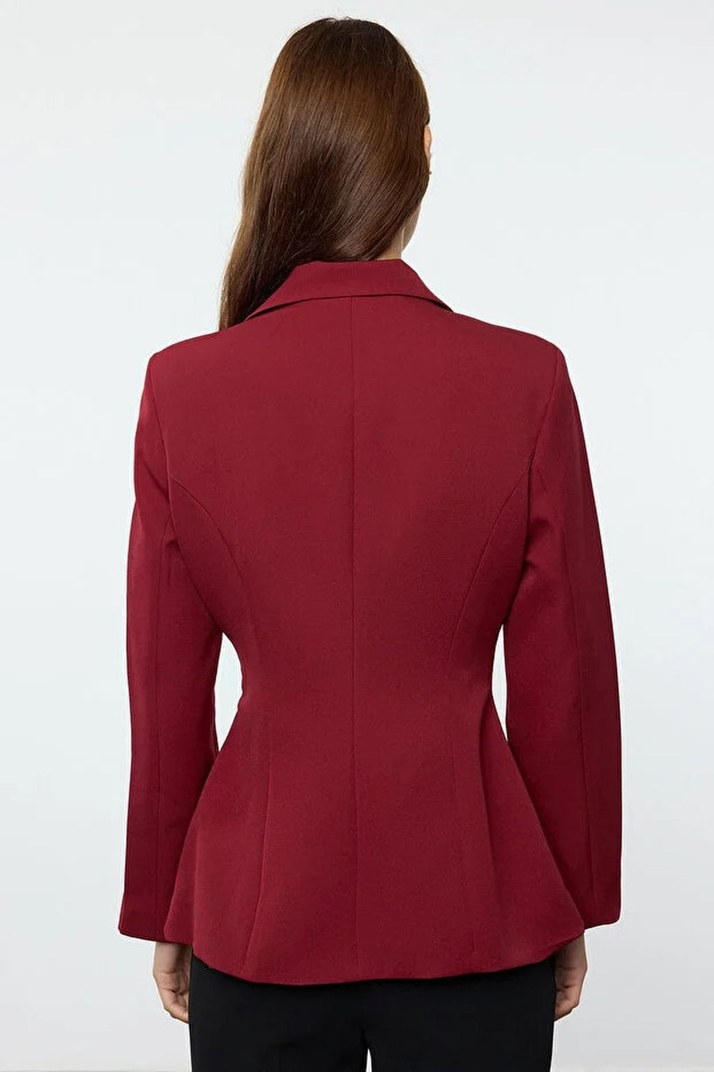 Zipper Detail Woven Blazer Jacket
