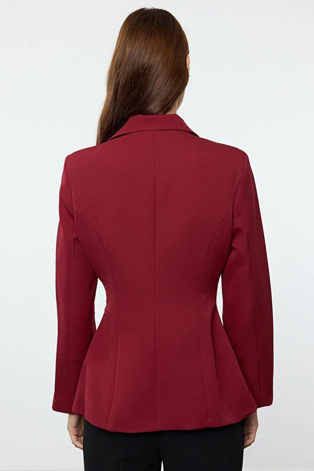 Zipper Detail Woven Blazer Jacket