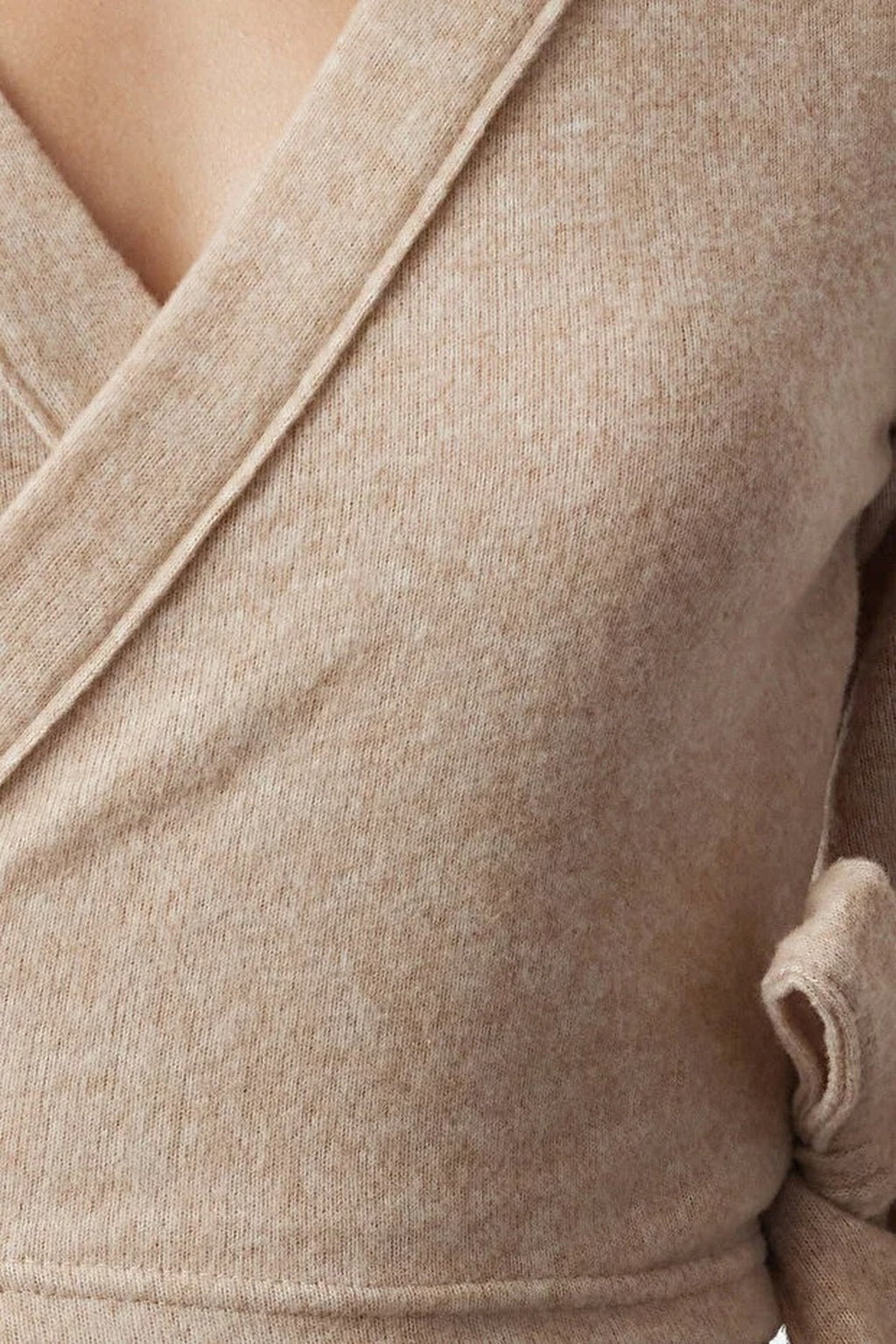 Soft Tie Detail Long Sleeve Knitted Blouse