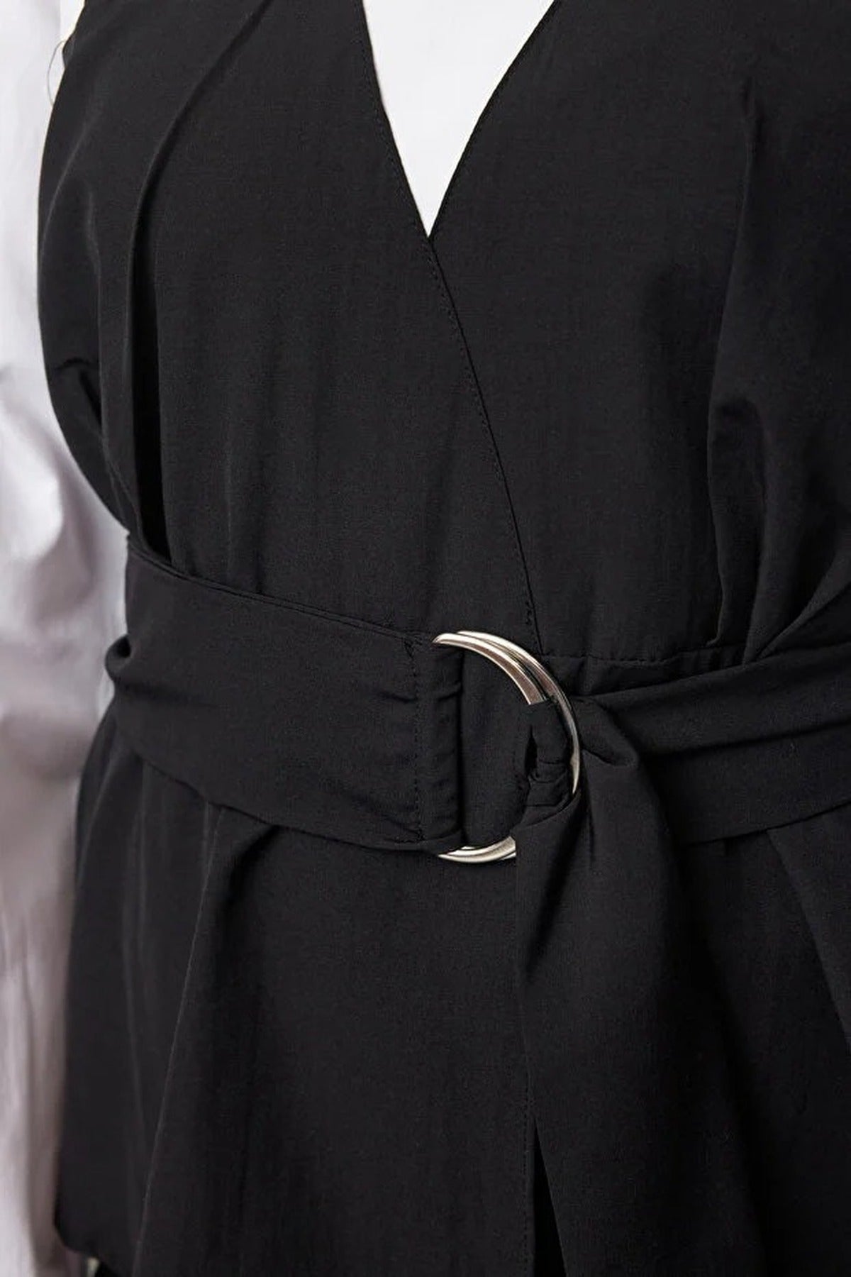 Balloon Sleeve Belted Woven Blouse
