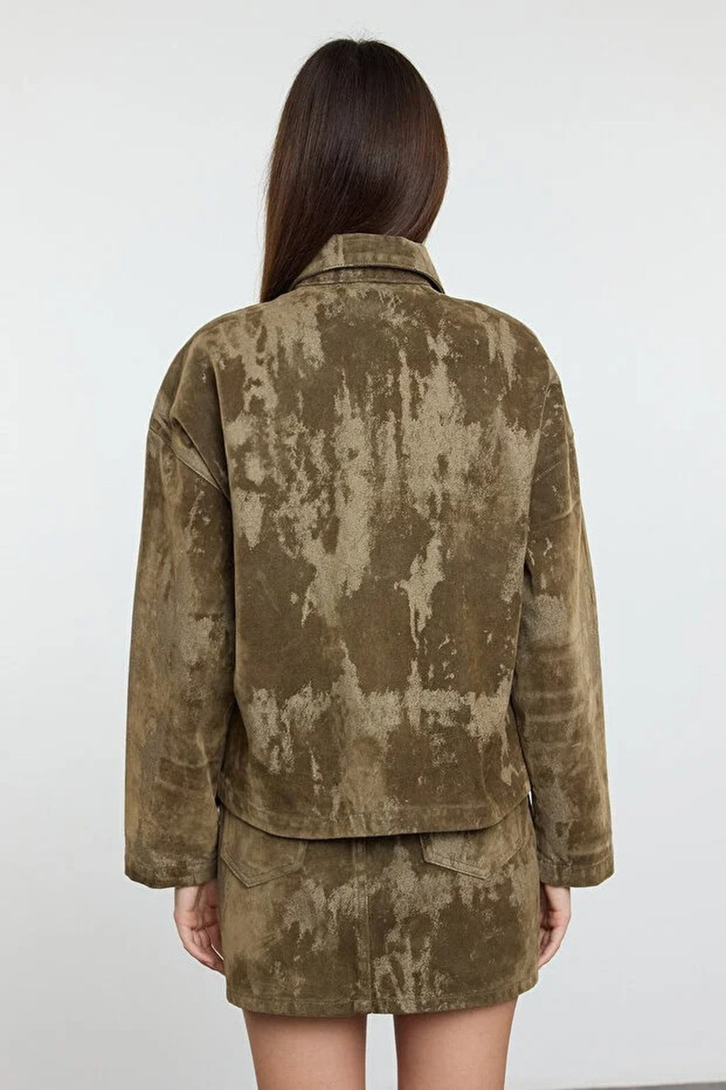 Suede-Look Denim Jacket