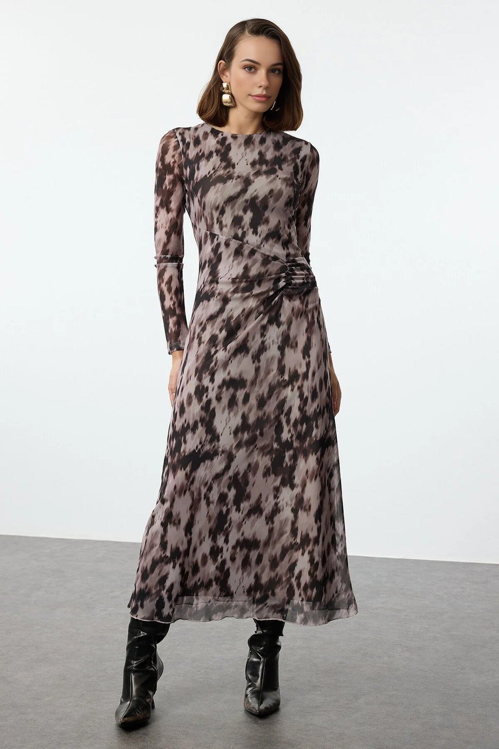 Draped Maxi Knit Dress