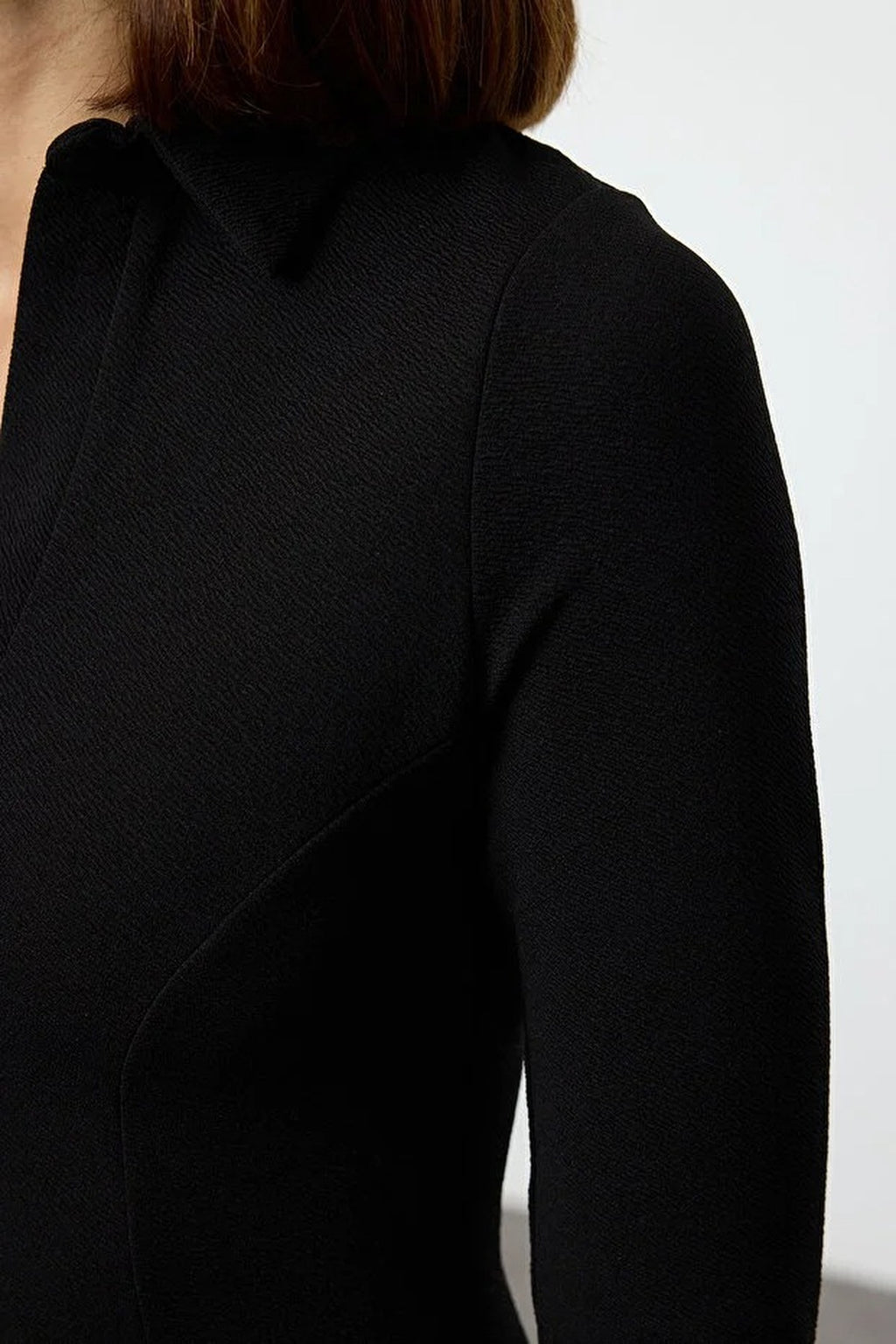 Polo Collar Skater Mini Knitted Dress