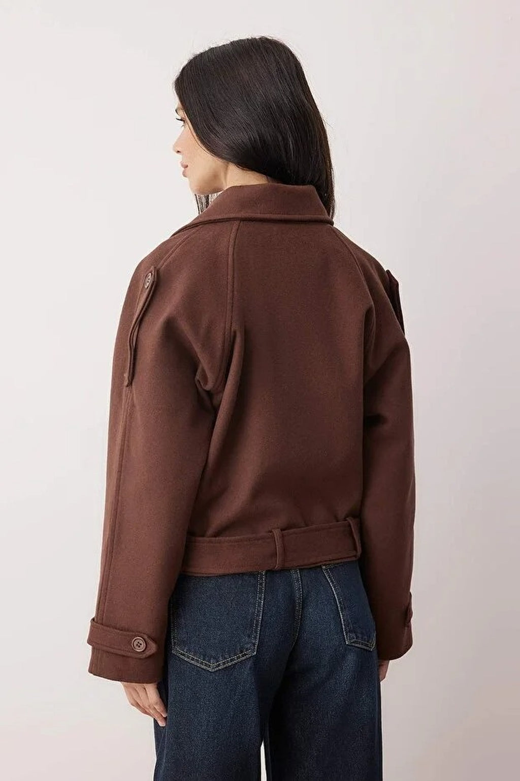 Soft Textured Seasonal Short Cashmere Jacket Coat
