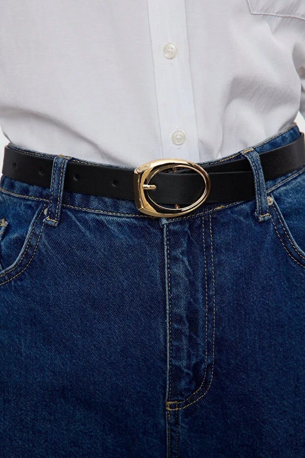 Double Pack Oval Buckle Women's Belt