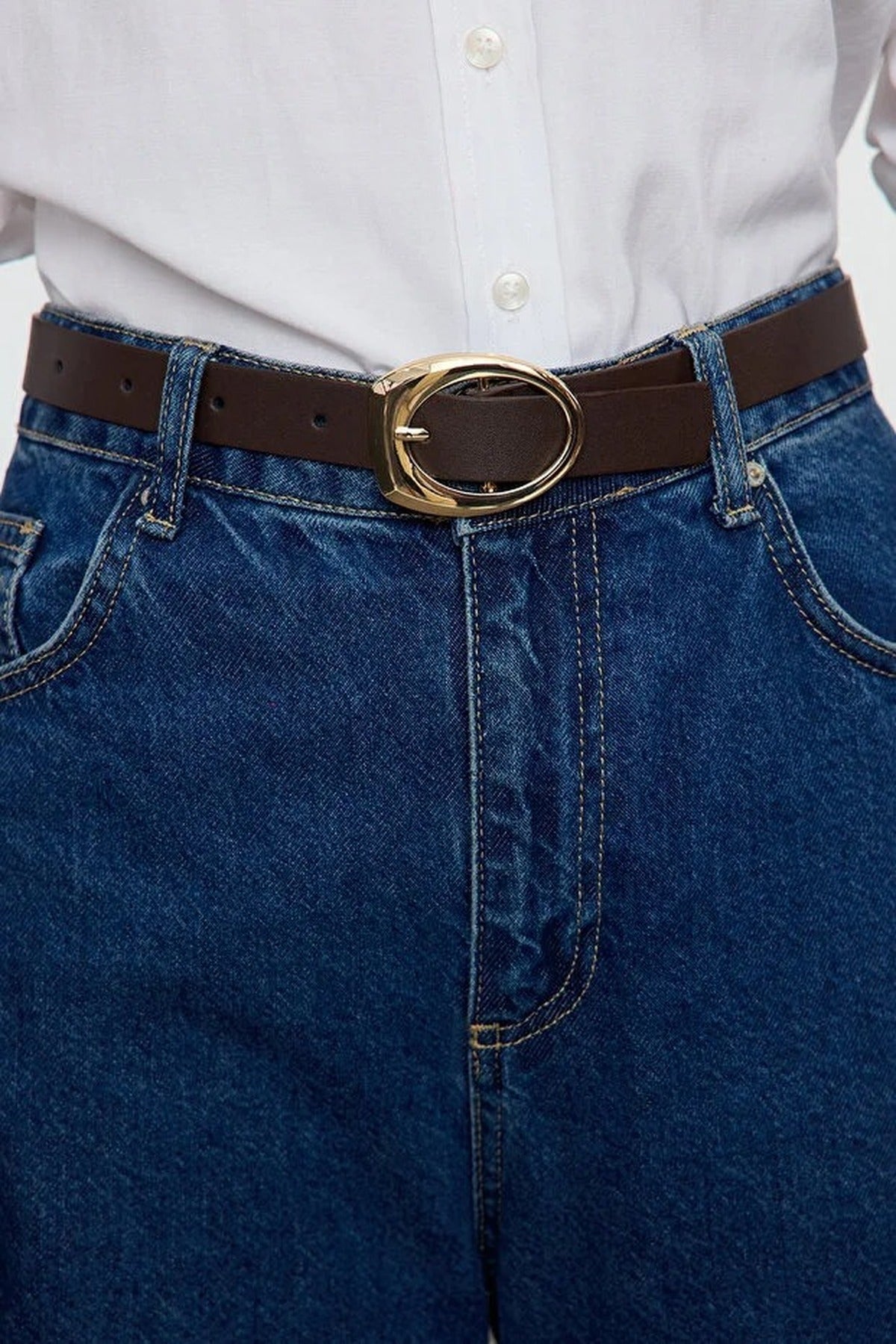 Double Pack Oval Buckle Women's Belt