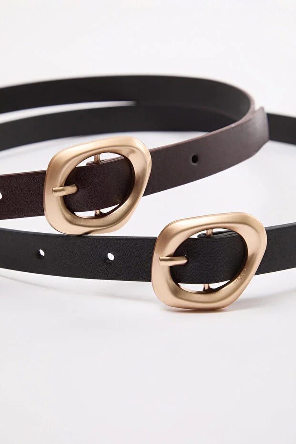 Double Pack Asymmetric Buckle Women's Belt