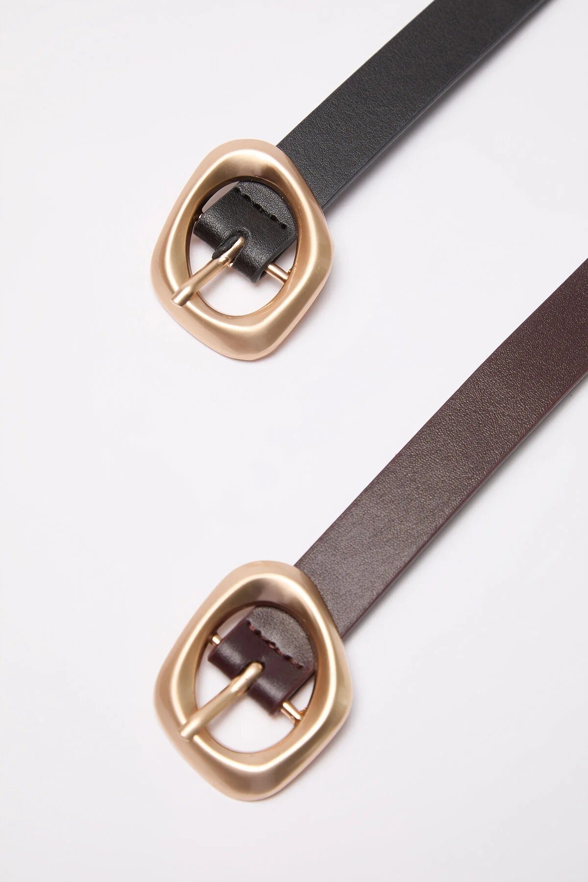Double Pack Asymmetric Buckle Women's Belt