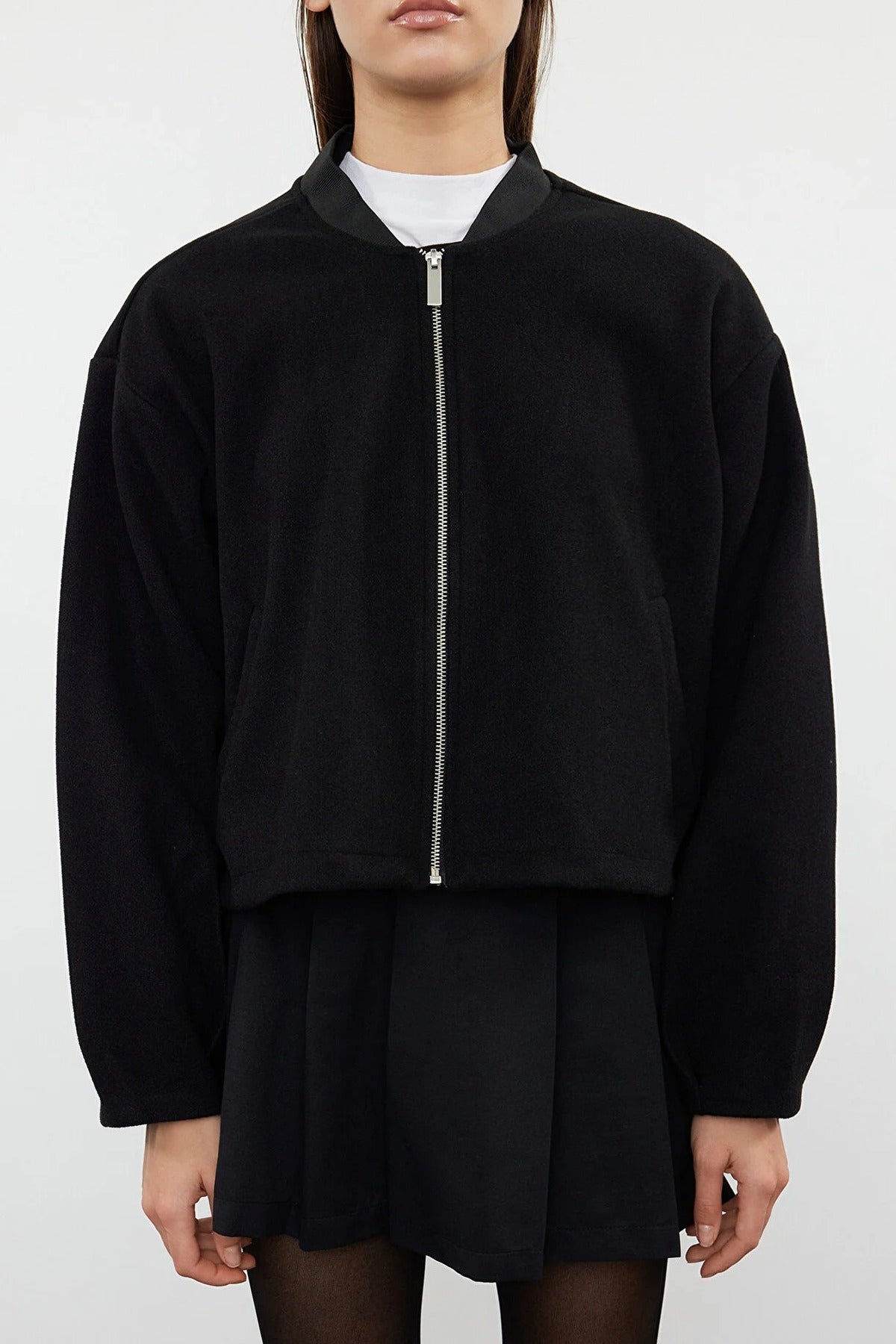 Cashmere Bomber Jacket Coat
