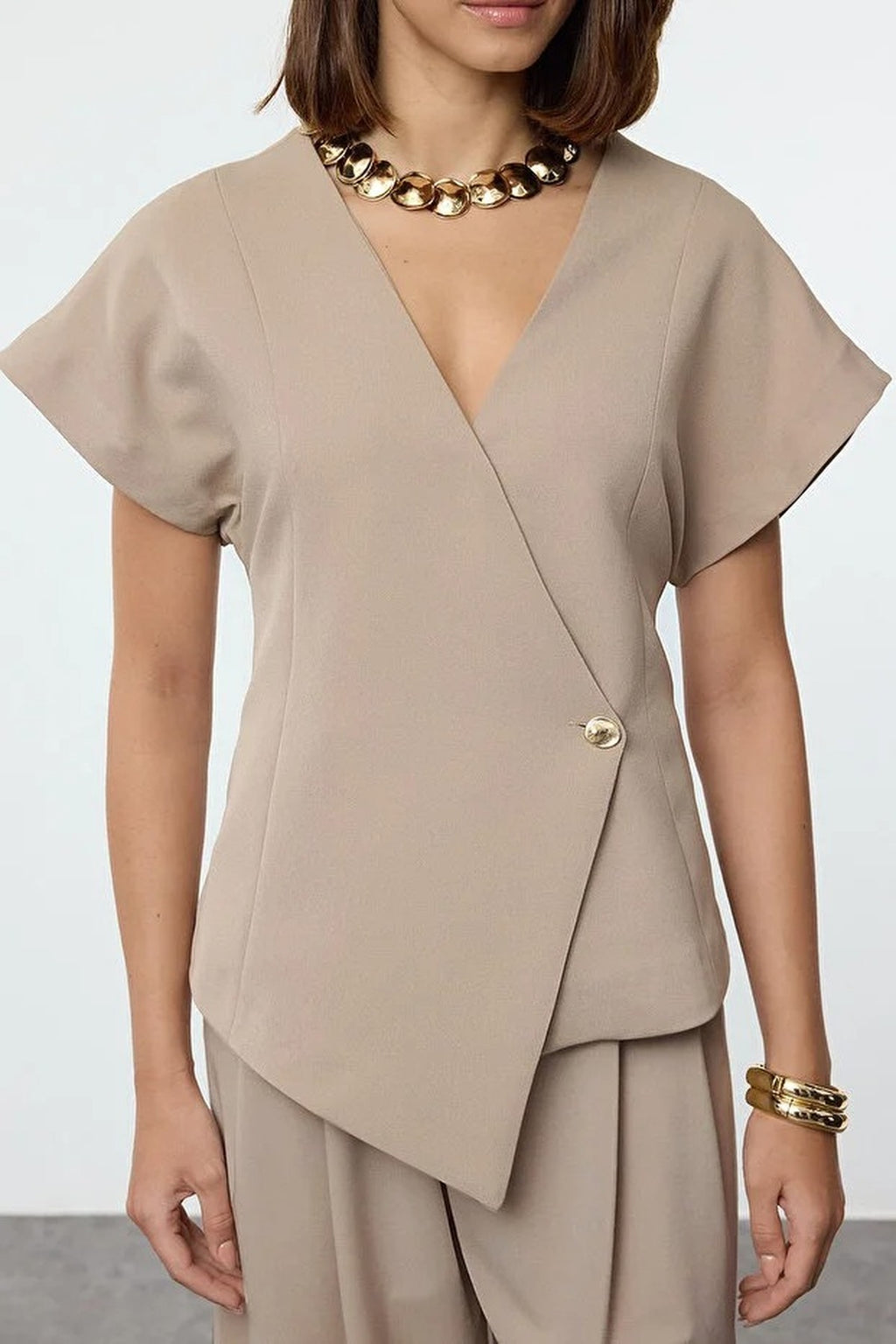 Oversize Wrap-Around Woven Vest