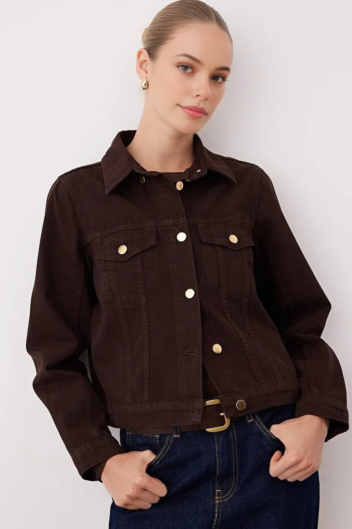 Denim Poncho Jacket with Detachable Cape