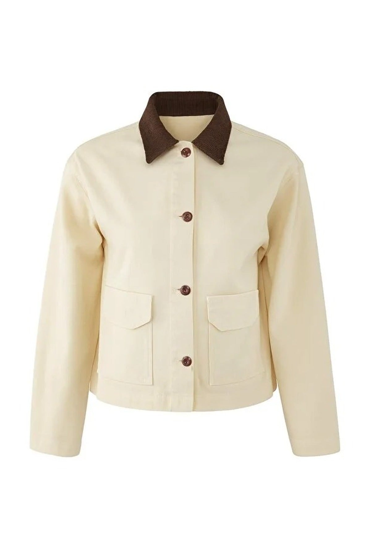 Denim Shirt Jacket with Collar Detail