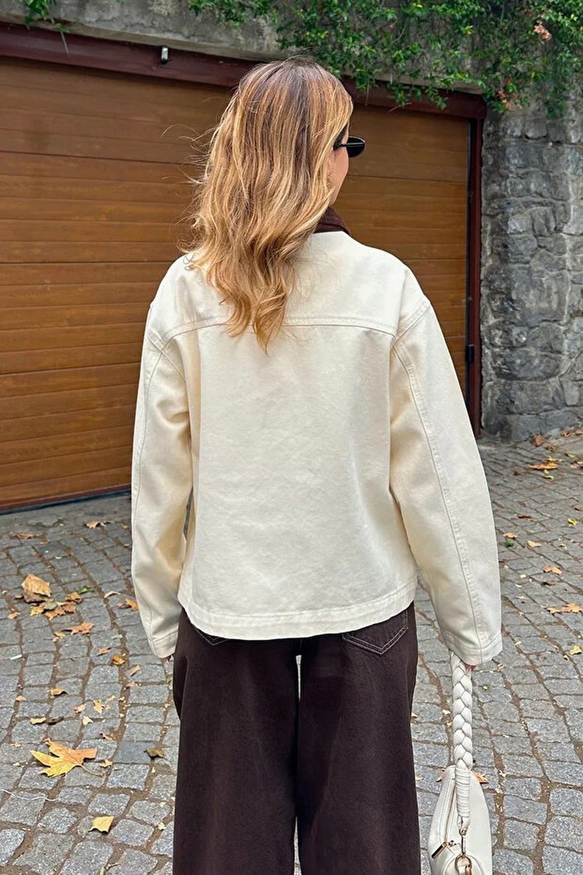 Denim Shirt Jacket with Collar Detail