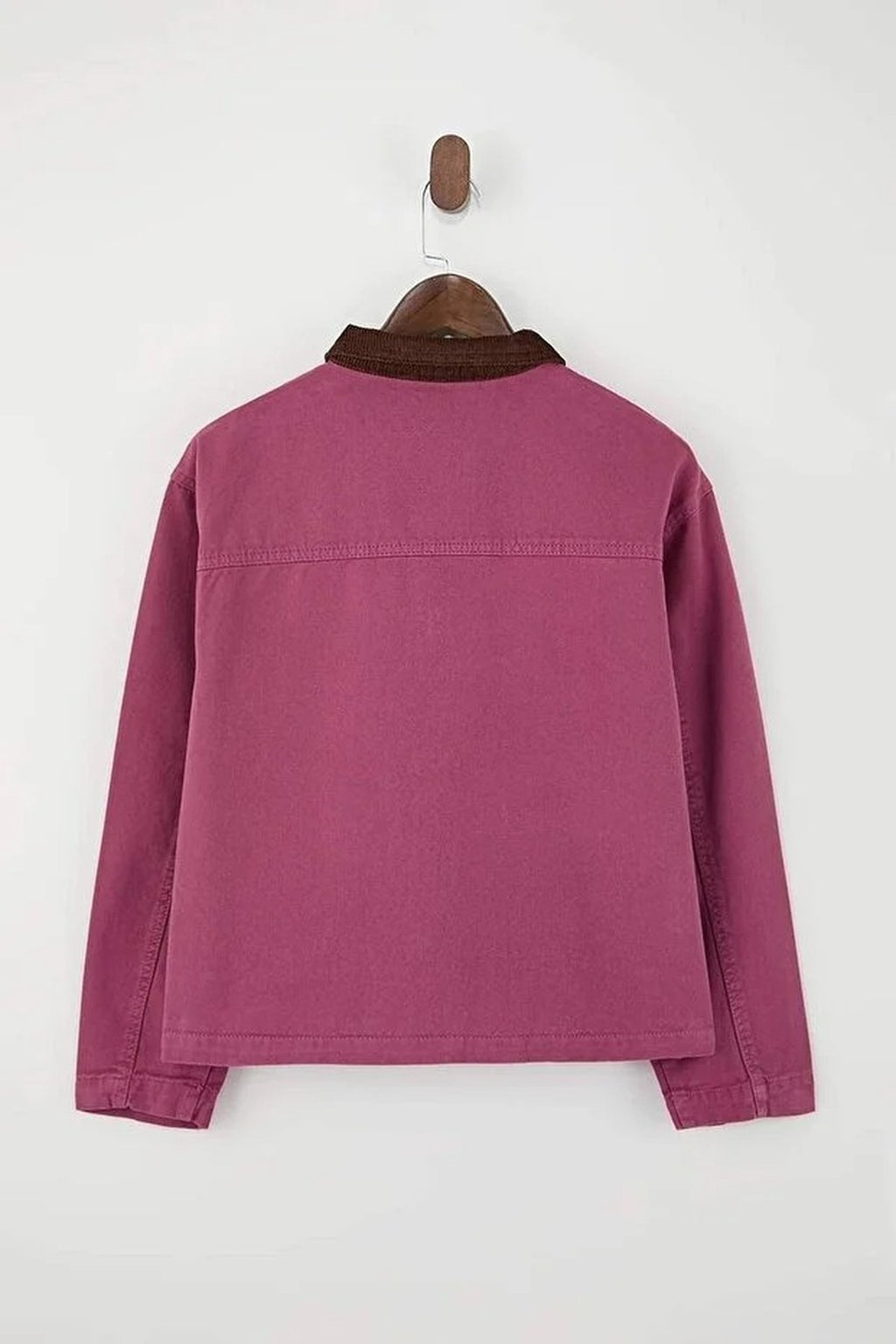 Denim Shirt Jacket with Collar Detail