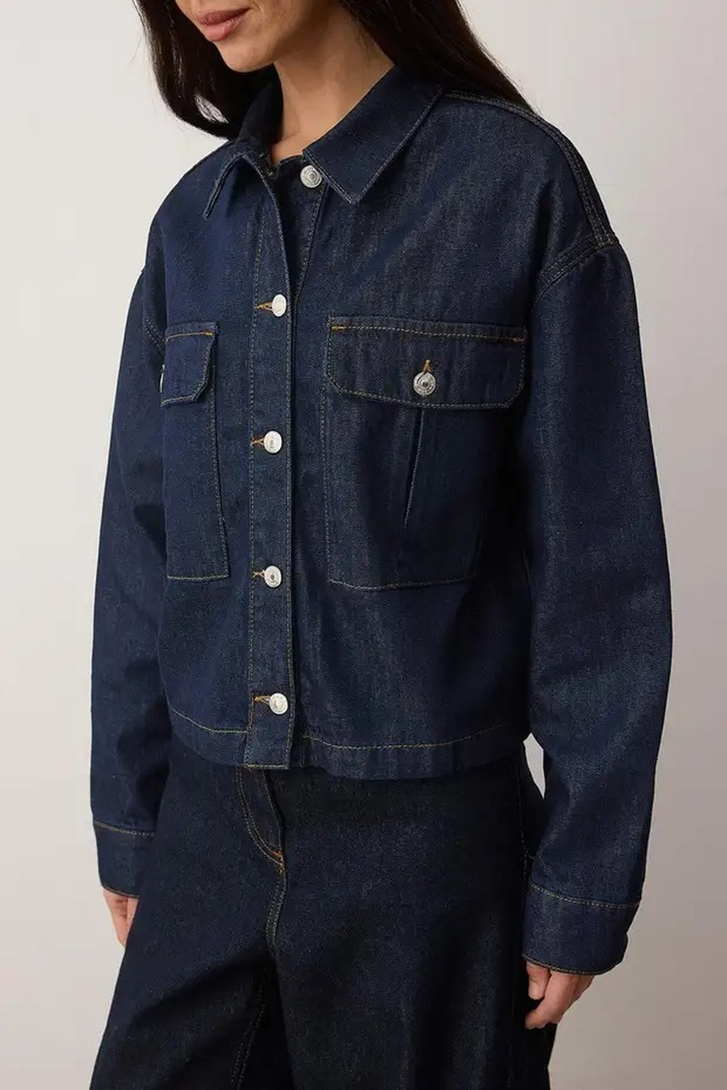 Regular Denim Jacket with Pocket Detail