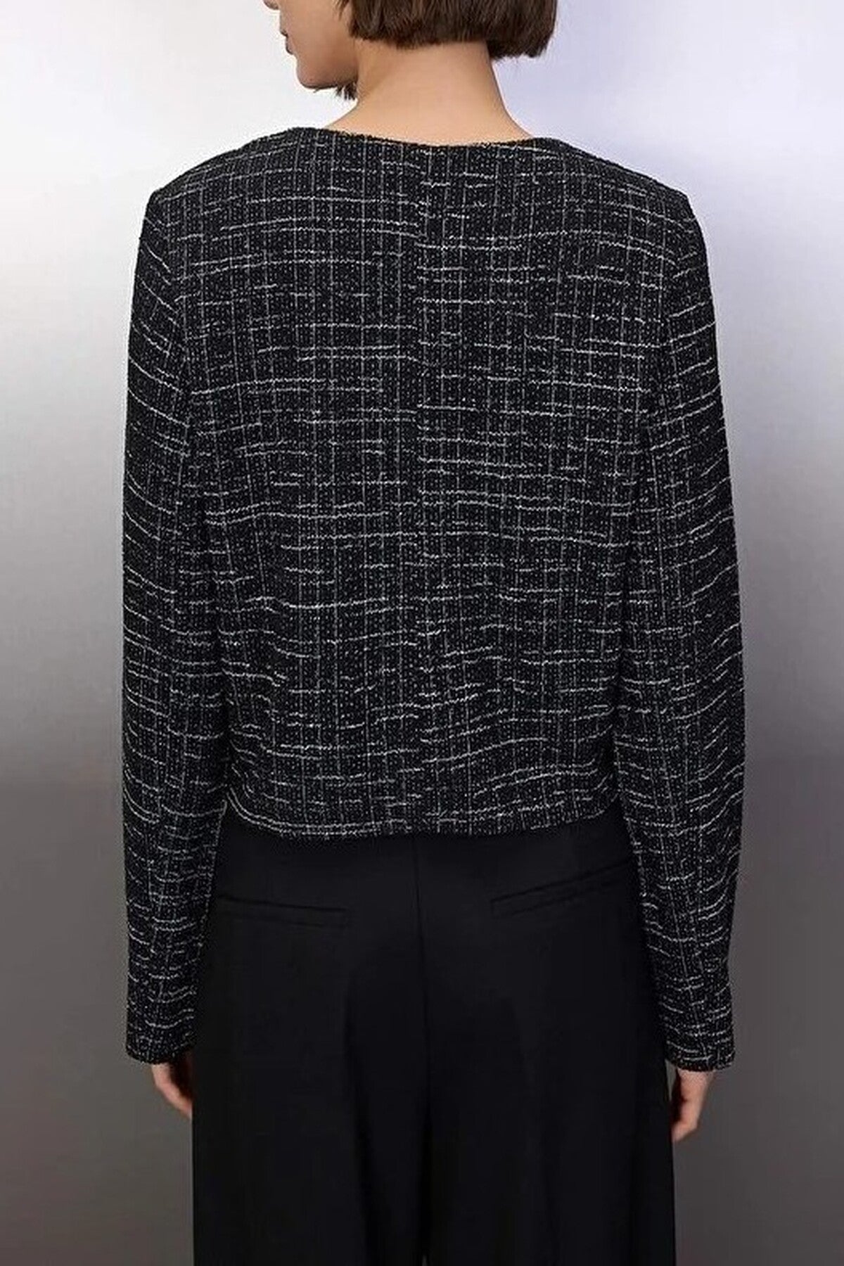 Tweed Button-Down Regular Knit Jacket