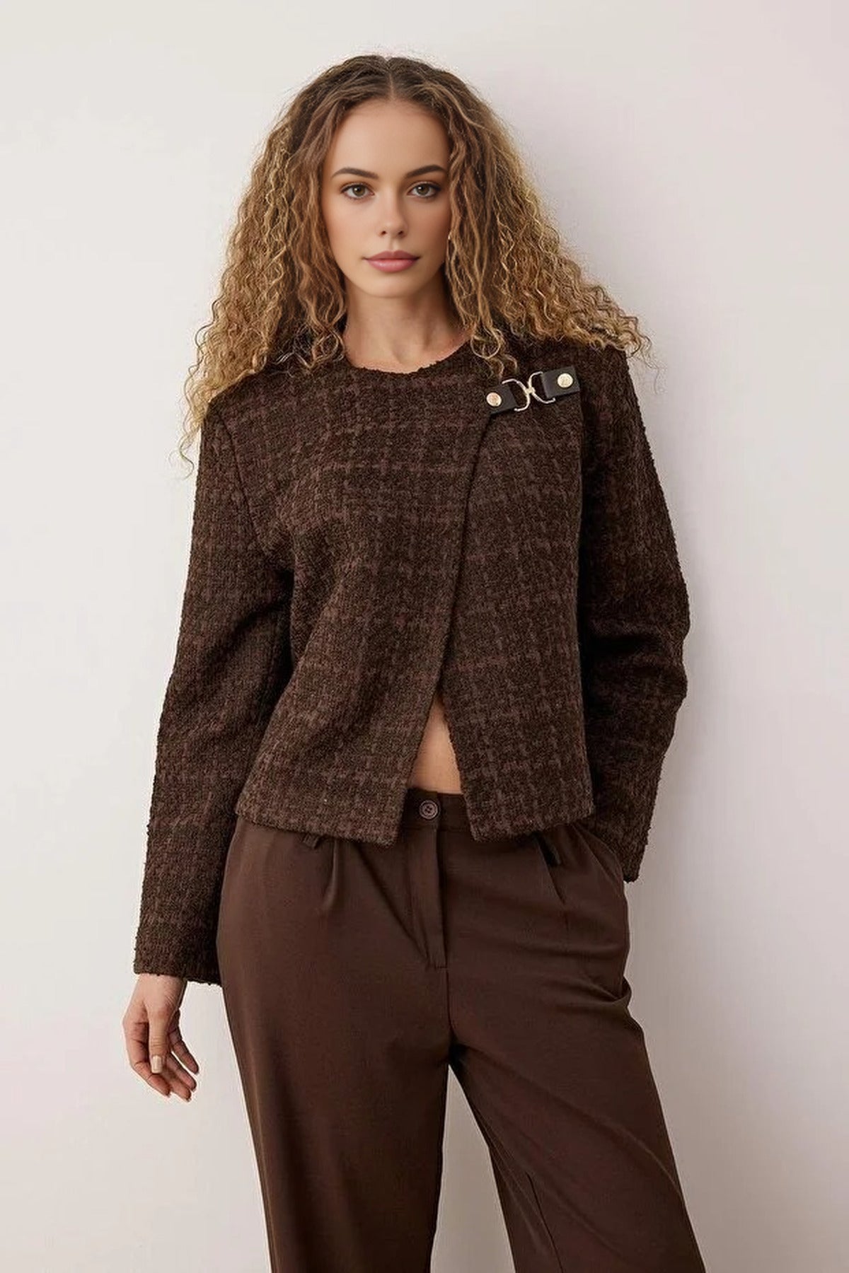 Accessory Closure Woven Glitter Tweed Jacket