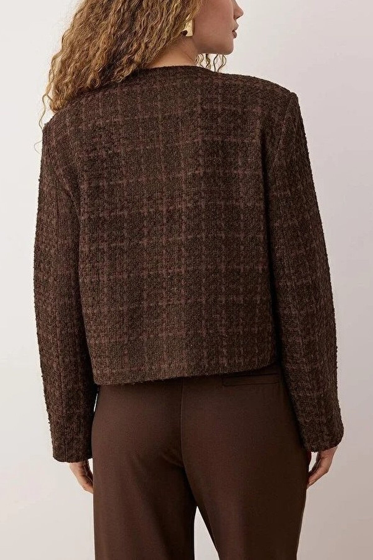 Accessory Closure Woven Glitter Tweed Jacket
