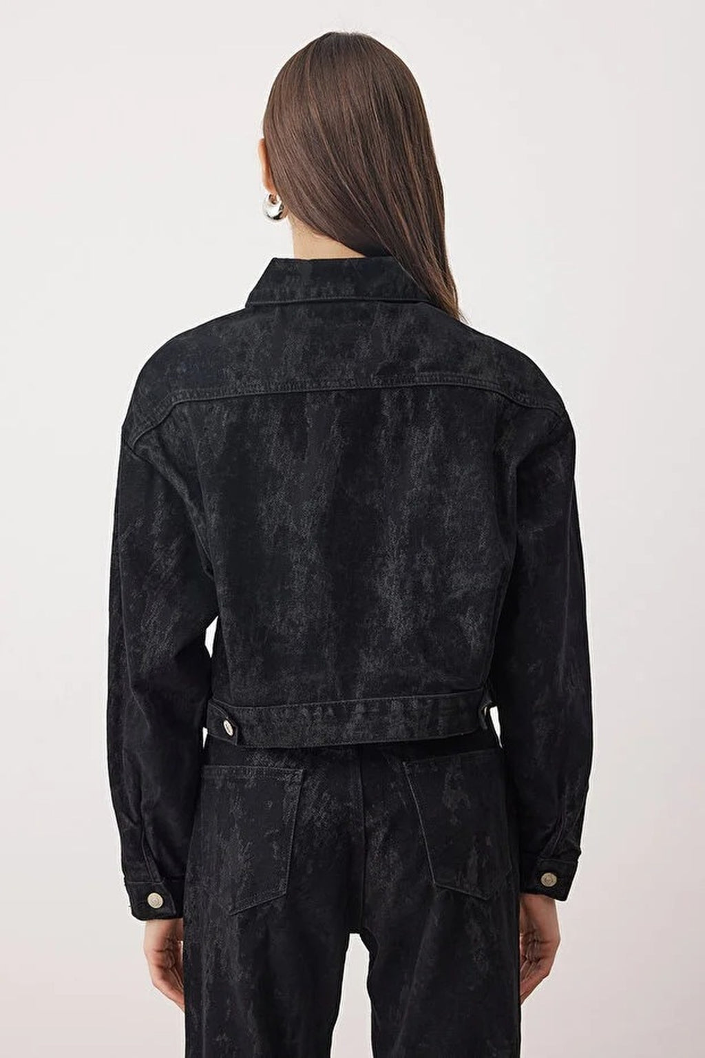 Suede Look Basic Denim Jacket