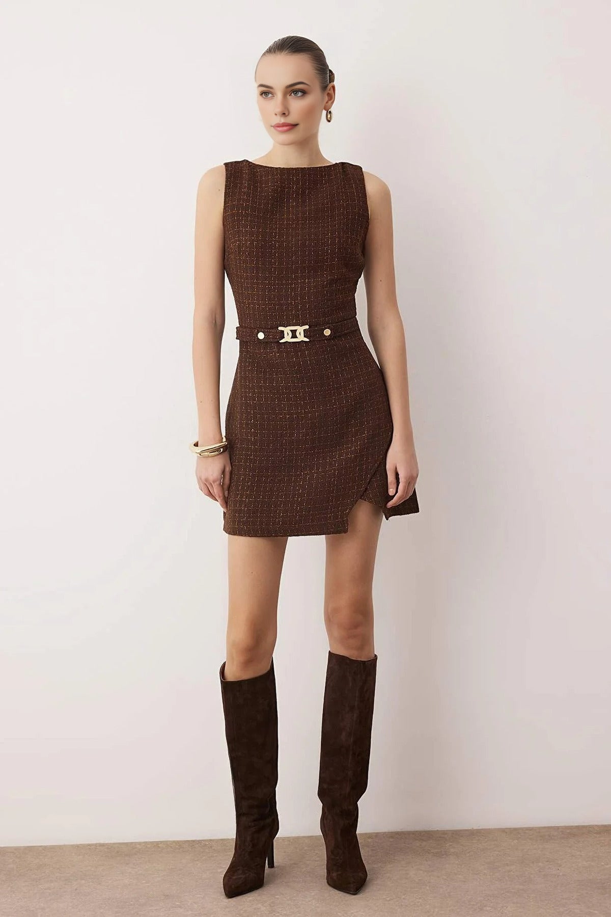 Mini Woven Dress with Accessory Details