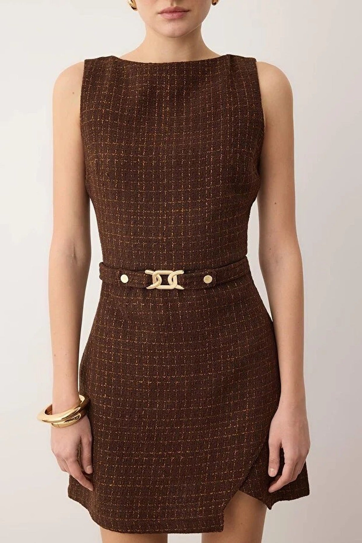 Mini Woven Dress with Accessory Details