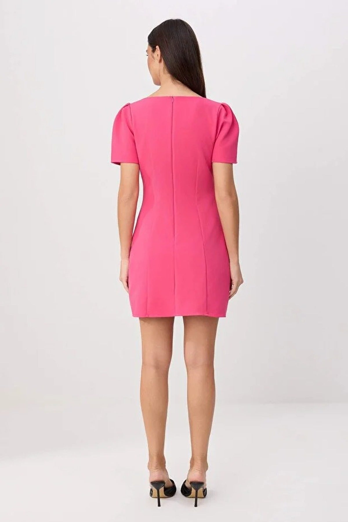 Pocket Detail Balloon Sleeve Mini Dress