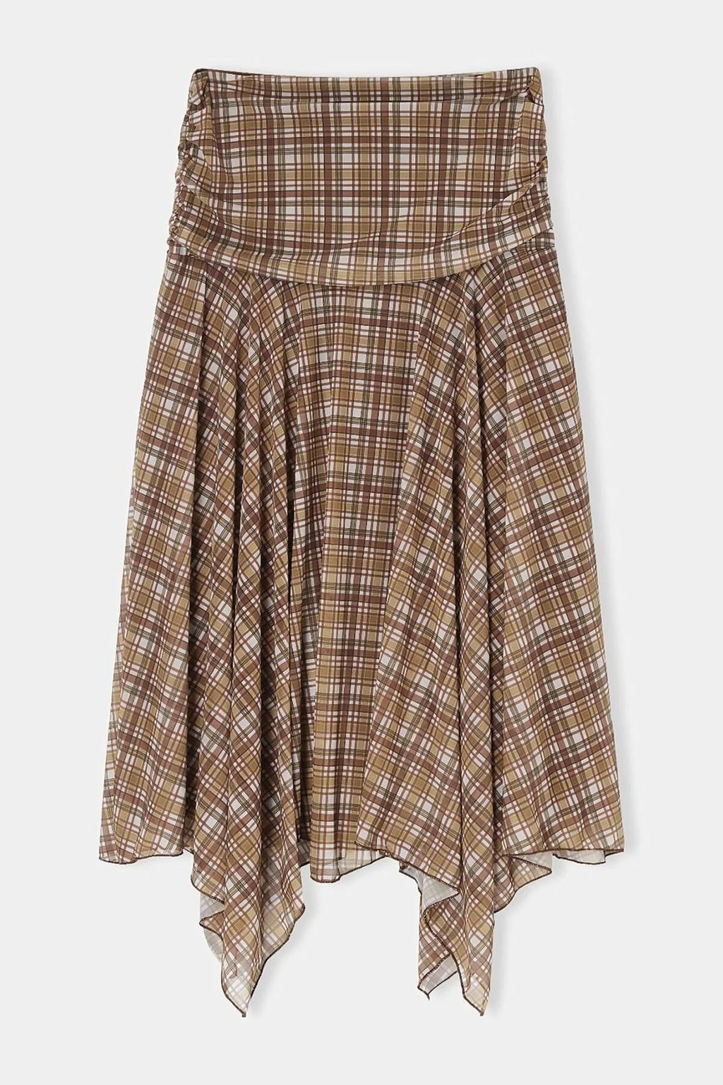 Skater Asymmetric Hem Detail Stretch Knit Skirt
