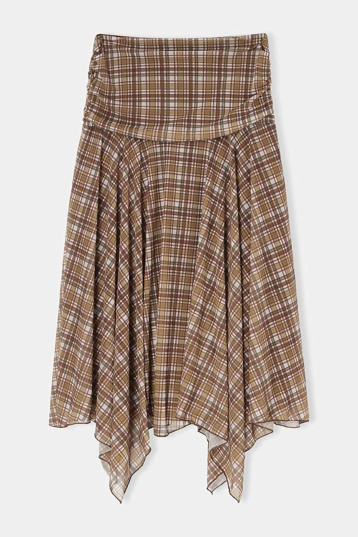 Skater Asymmetric Hem Detail Stretch Knit Skirt