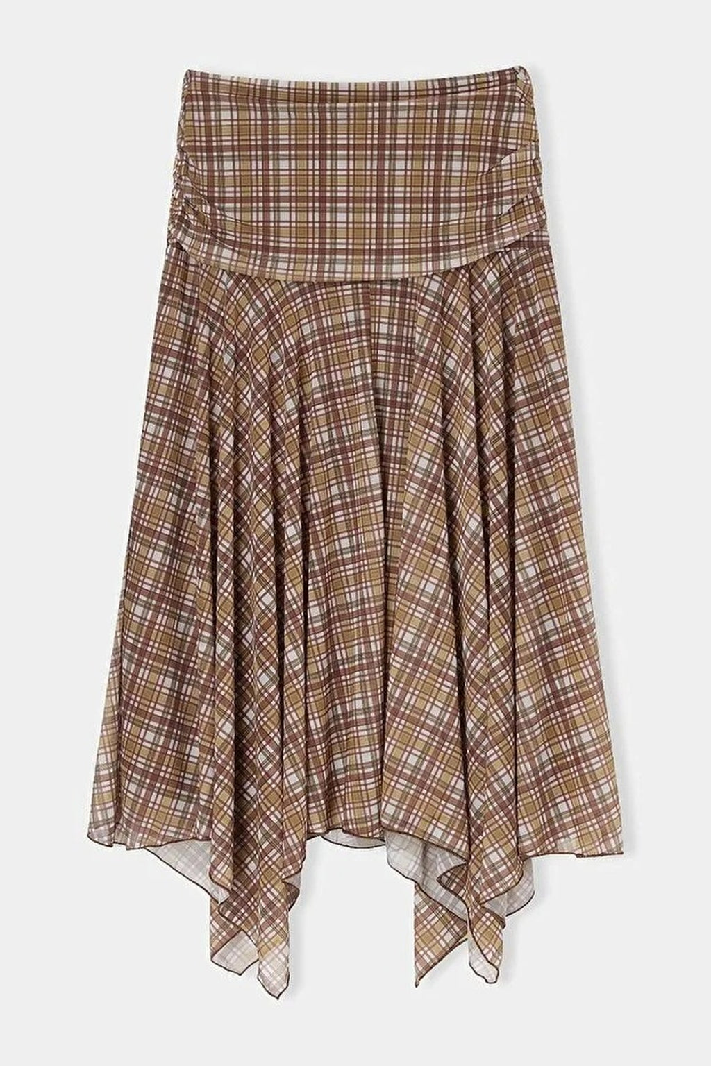 Skater Asymmetric Hem Detail Stretch Knit Skirt