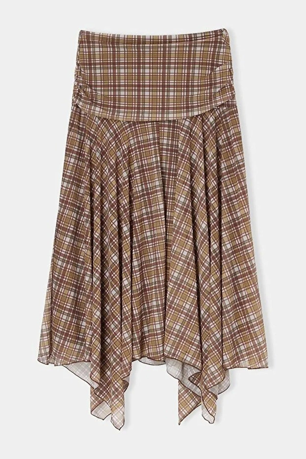 Skater Asymmetric Hem Detail Stretch Knit Skirt