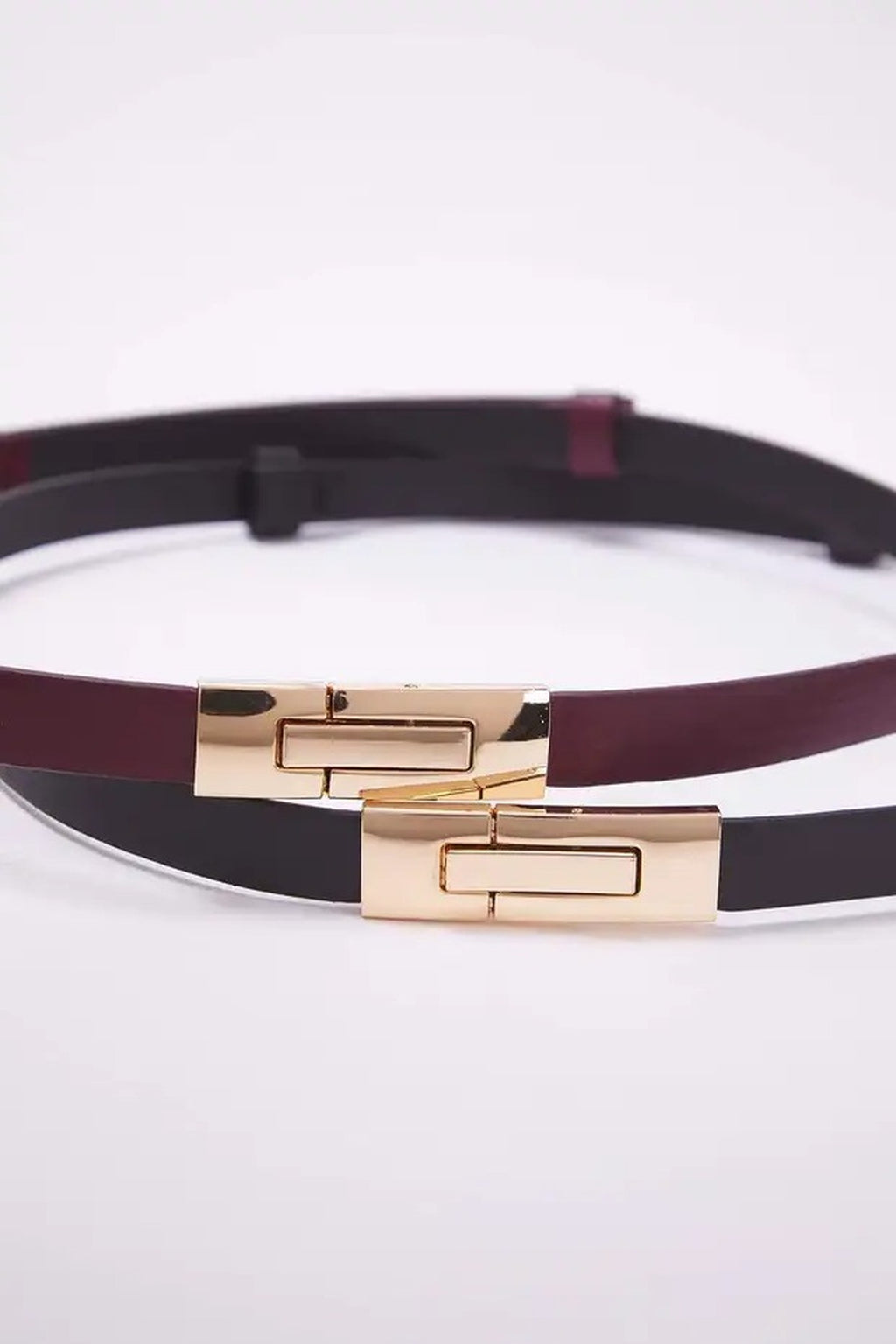 Double Pack Rectangular Buckle Women's Belt