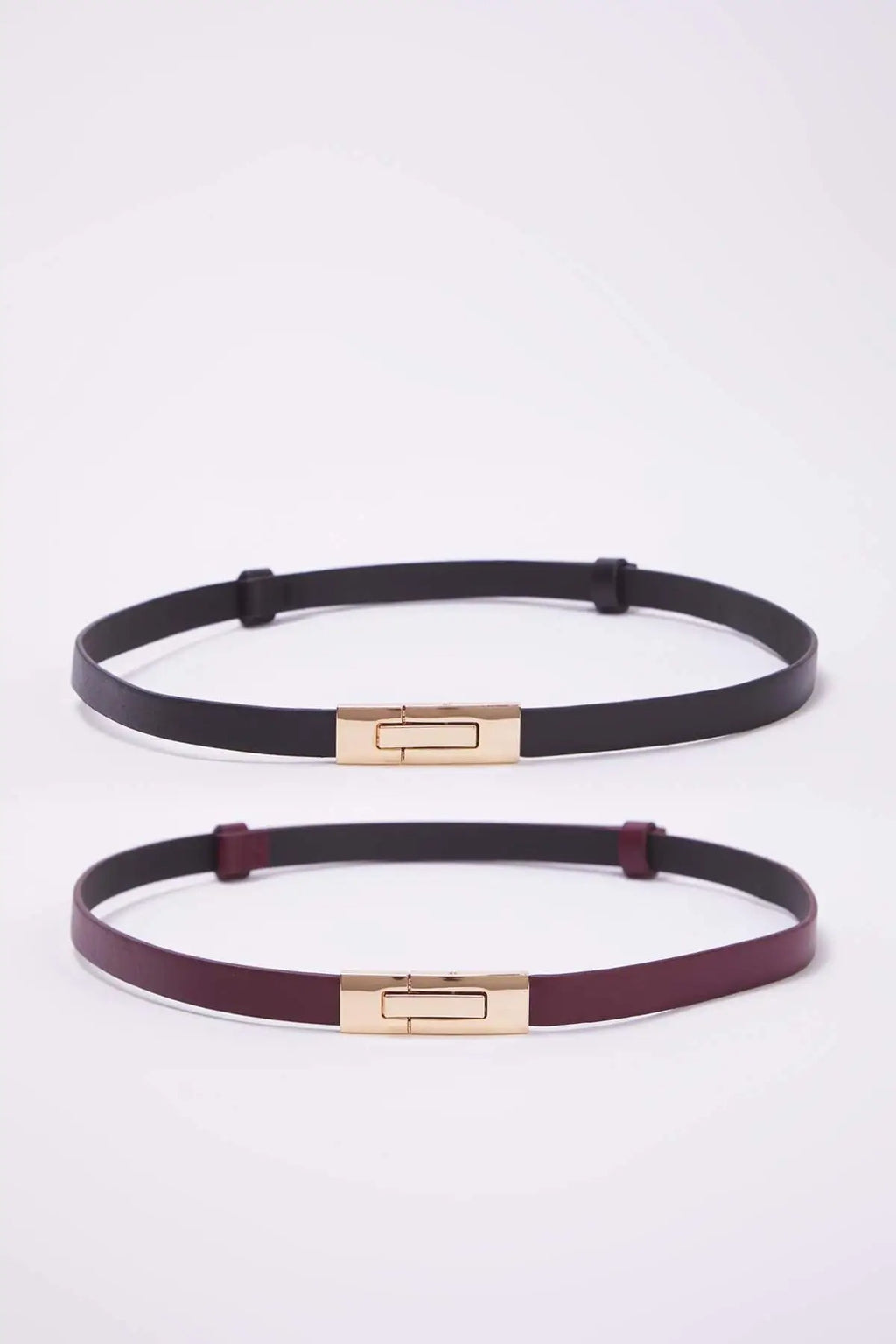 Double Pack Rectangular Buckle Women's Belt