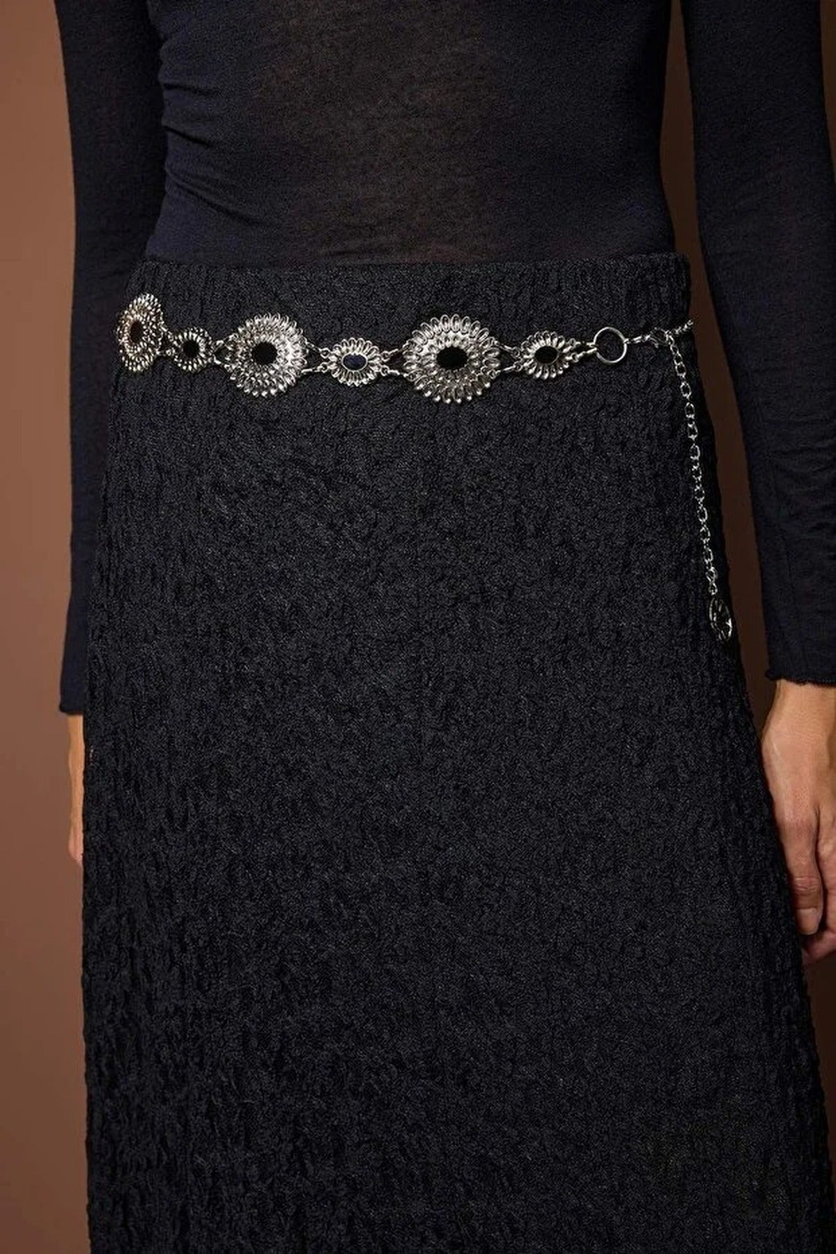 Chain Women's Belt with Metal Details