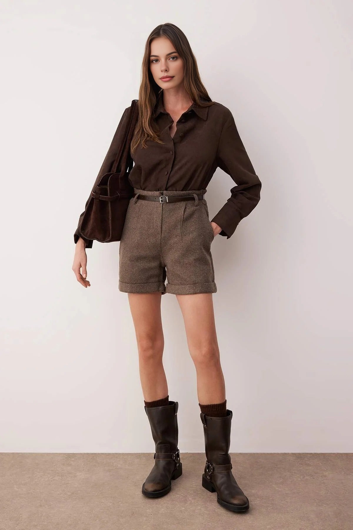 Cashmere Belted Shorts