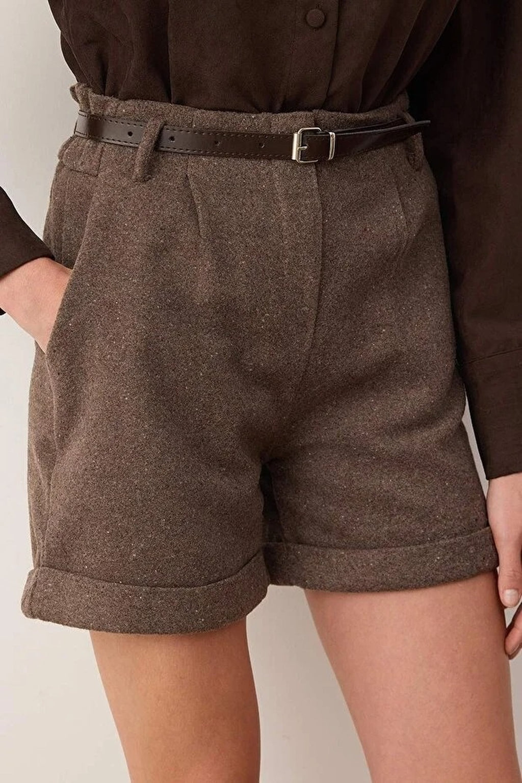Cashmere Belted Shorts