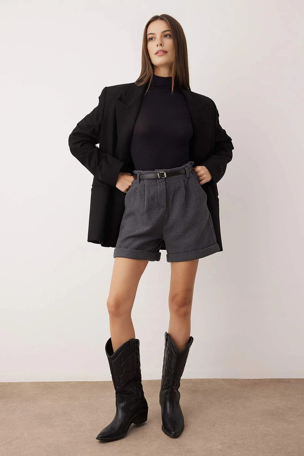 Cashmere Belted Shorts